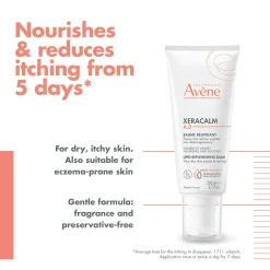 Avène Body XeraCalm A.D: Lipid-Replenishing Balm Moisturiser for Dry, Itchy Skin 200ml