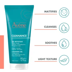 Avène Face Cleanance: Cleansing Gel 200ml Outlet