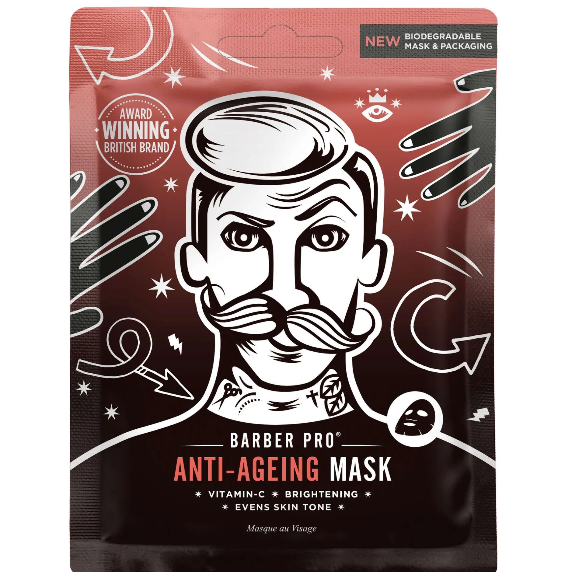 BARBER PRO Anti-Ageing Face Sheet Mask 23ml New