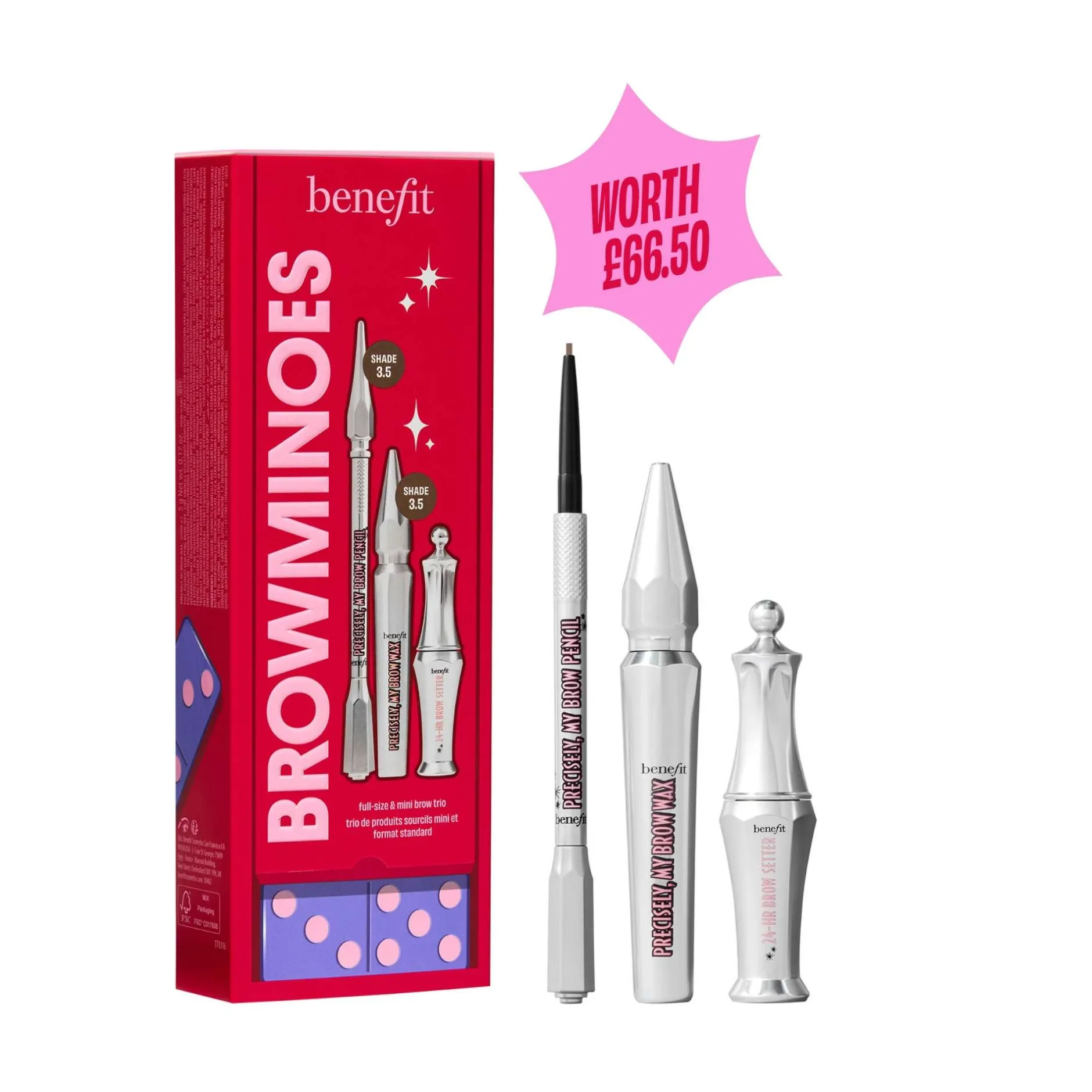 benefit Gifts & Sets BROWminoes 3.5 Eyebrow Makeup 3-piece Gift Set (Worth £66.50) New