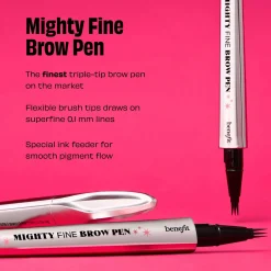 benefit Mighty Fine Brow Superfine Triple Tip Pen 5 Warm Black-Brown 0.5ml Hot