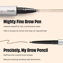 benefit Mighty Fine Brow Superfine Triple Tip Pen 5 Warm Black-Brown 0.5ml Hot