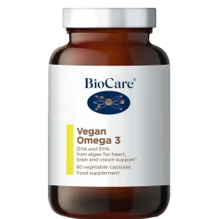 BioCare Fish Oil Supplements Vegan Omega 3 (Algal DHA & EPA) x 60 Capsules Hot