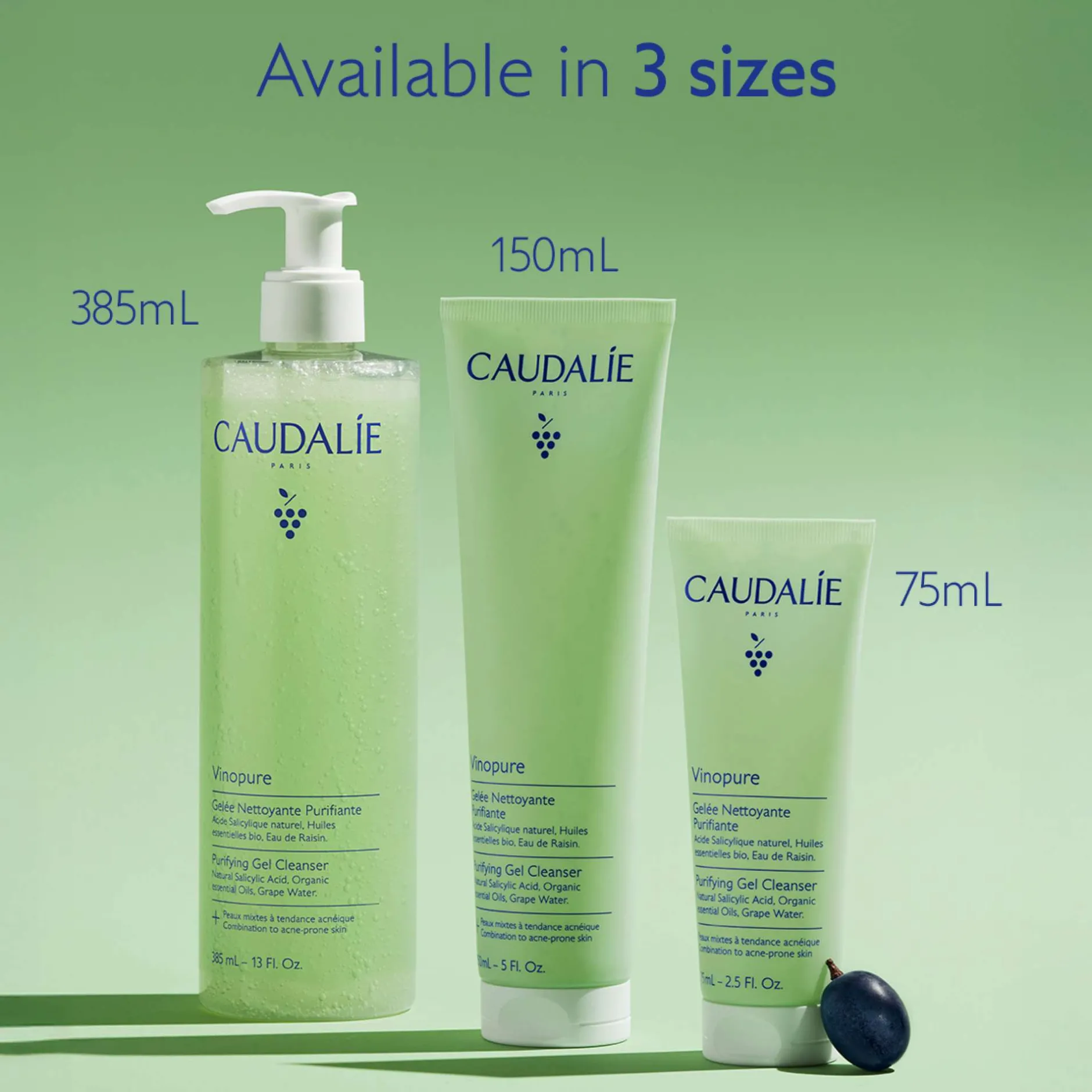 Caudalie Vinopure Pore Purifying Gel Cleanser 385ml (Worth £51.33) New