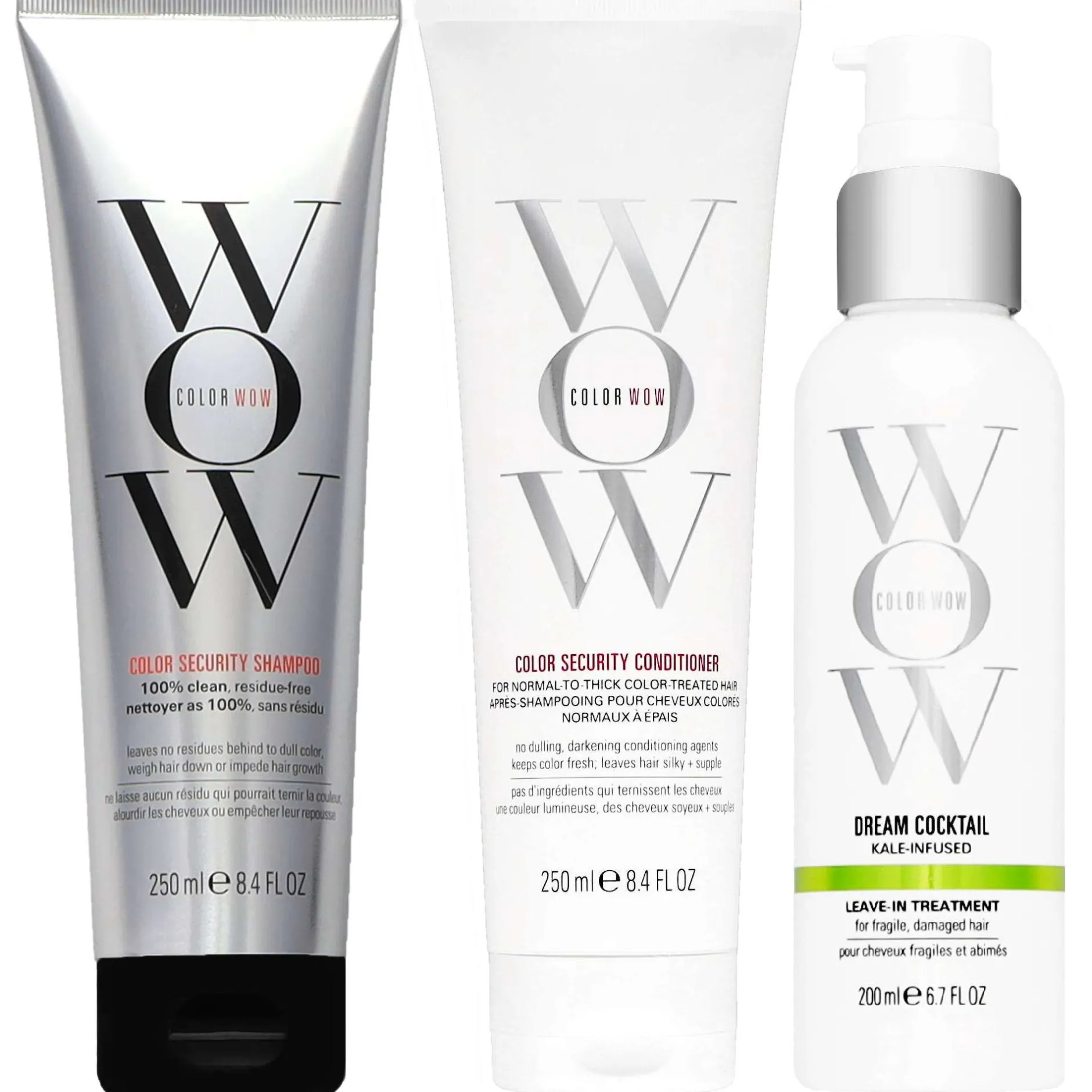 Color Wow Bundles Trio: Color Security Shampoo 250ml, Color Security Conditioner 250ml & Dream Cocktail 200ml Outlet
