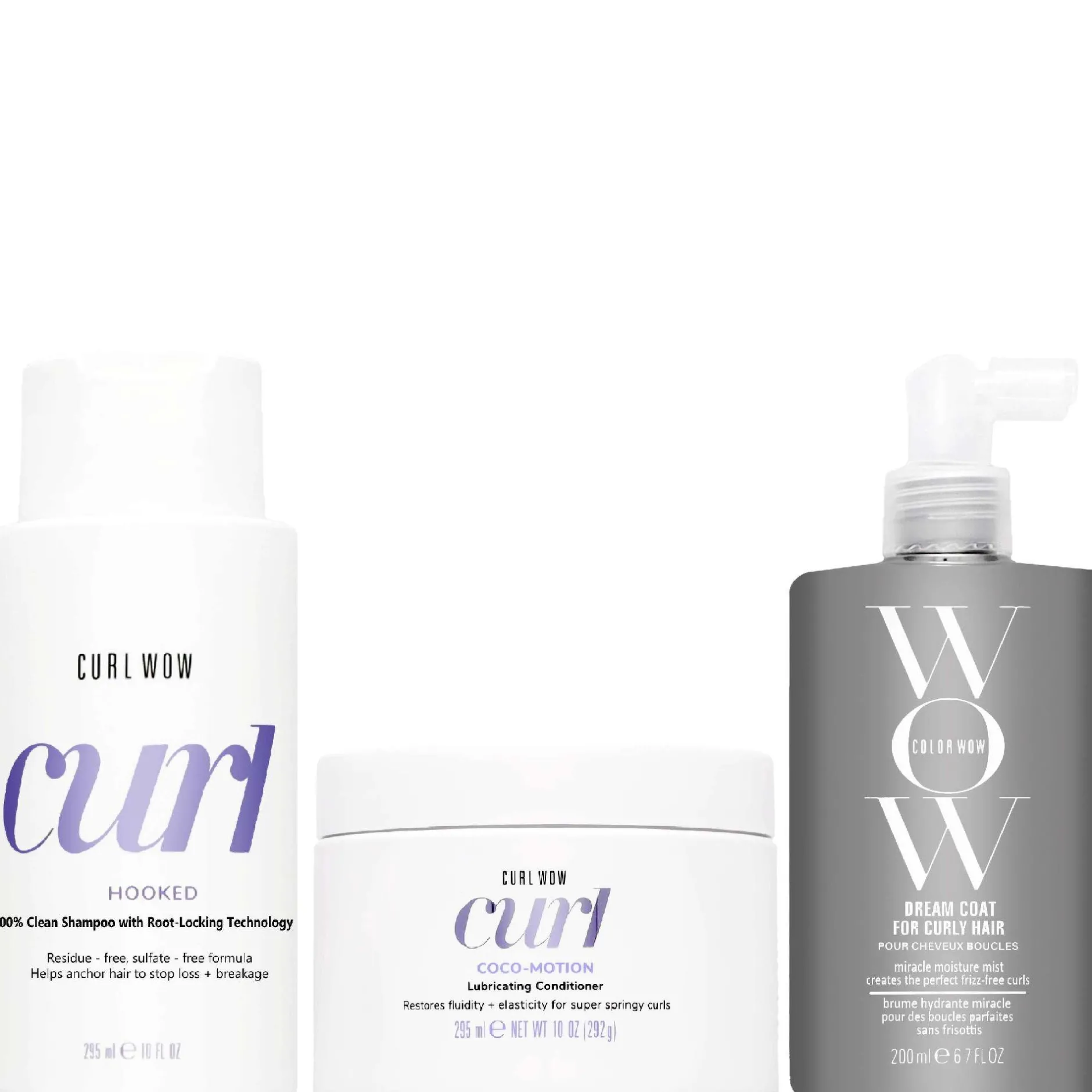 Color Wow Bundles Trio: Hooked Shampoo 295ml, Coco-Motion Conditioner 295ml & Dream Coat 200ml New
