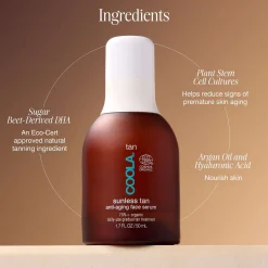 Coola Face Care Sunless Tan Anti-Ageing Face Serum 50ml New