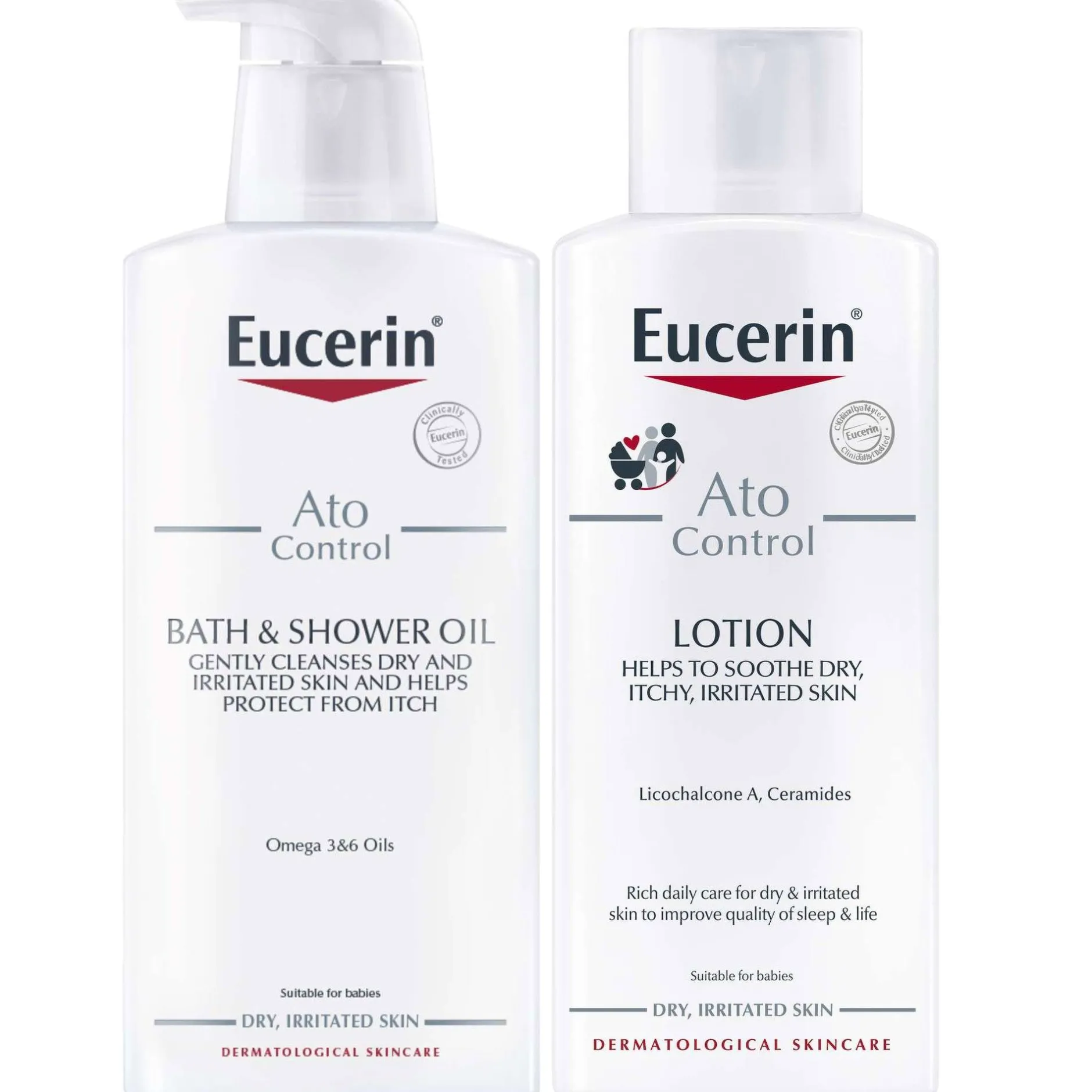 Eucerin Bundles Duo: AtoControl Bath & Shower Oil 400ml & Body Care Lotion 250ml Outlet