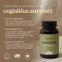 Fushi Single Herb Supplements Organic Ginkgo Biloba x 60 Capsules Sale