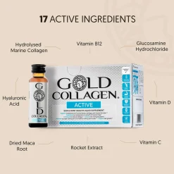 Gold Collagen Liquid Supplement Active Skin & Joint Health Liquid Supplement 10 x 50ml New