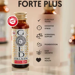 Gold Collagen Liquid Supplement Forte Plus Extra Strength, Skin Health & Hair Growth Liquid Supplement For 50+ 10 x 50ml Sale