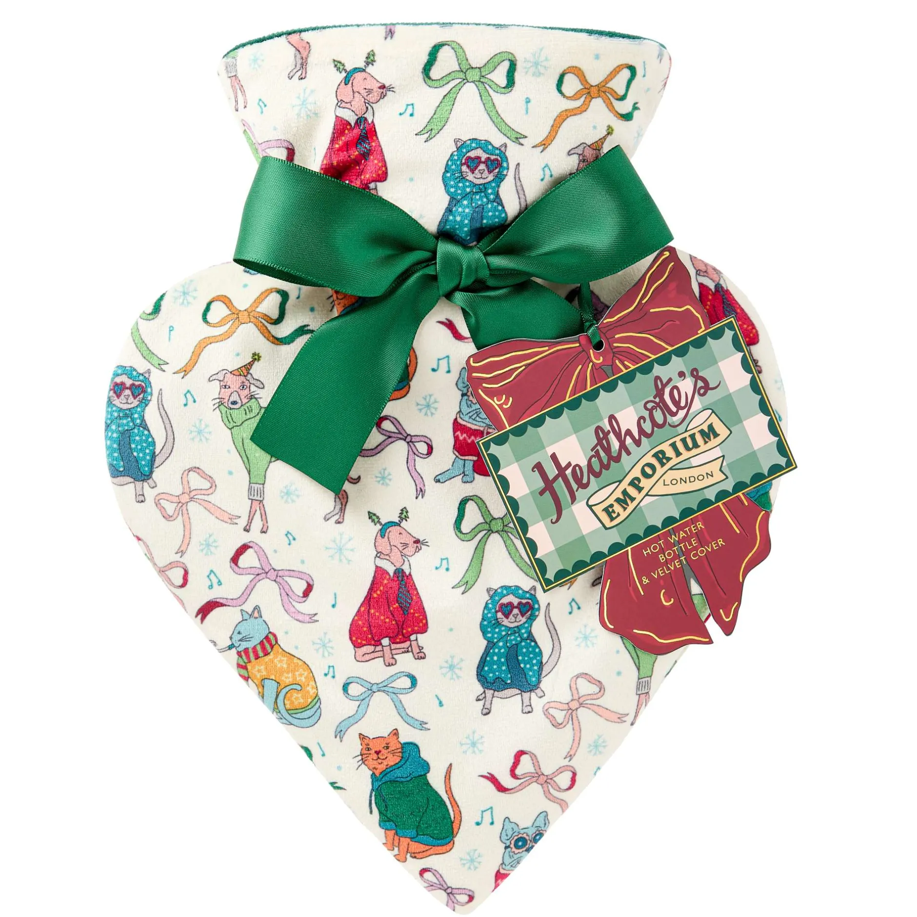 Heathcote & Ivory Gifts & Sets Emporium Heart Shaped Hot Water Bottle & Velvet Cover 480ml Outlet