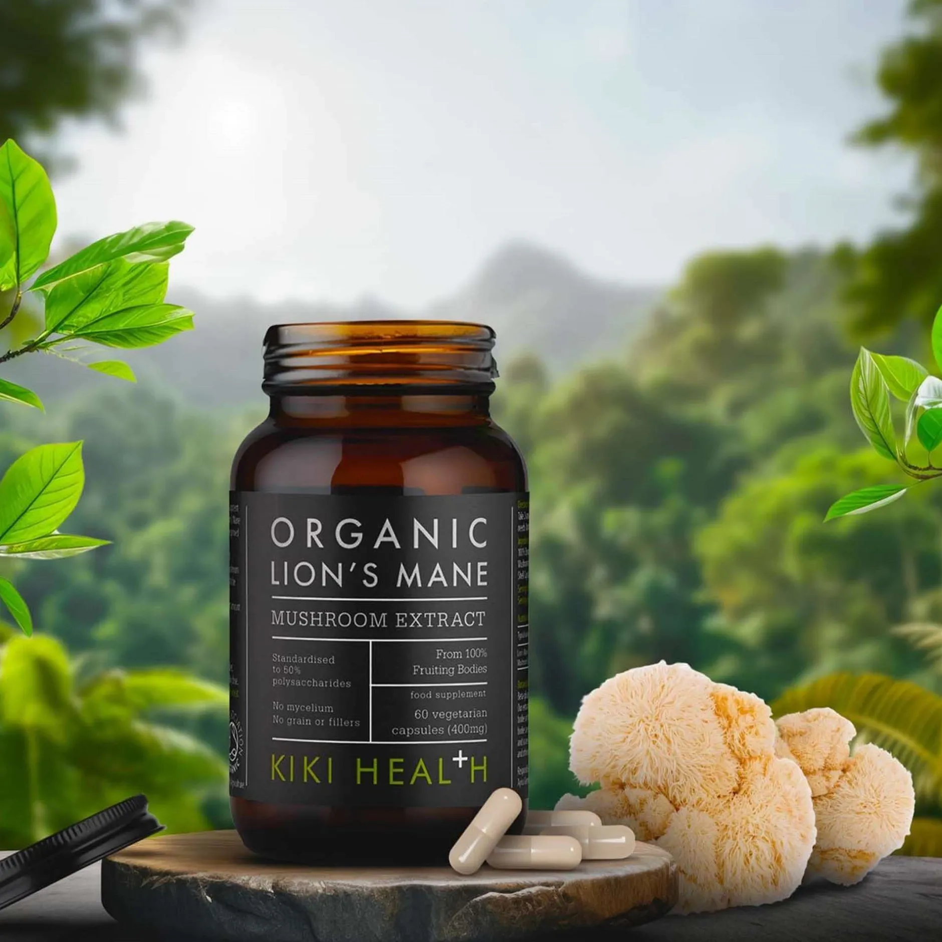 KIKI Health Immune Health Organic Lion's Mane Mushroom Extract 60 Vegicaps Hot