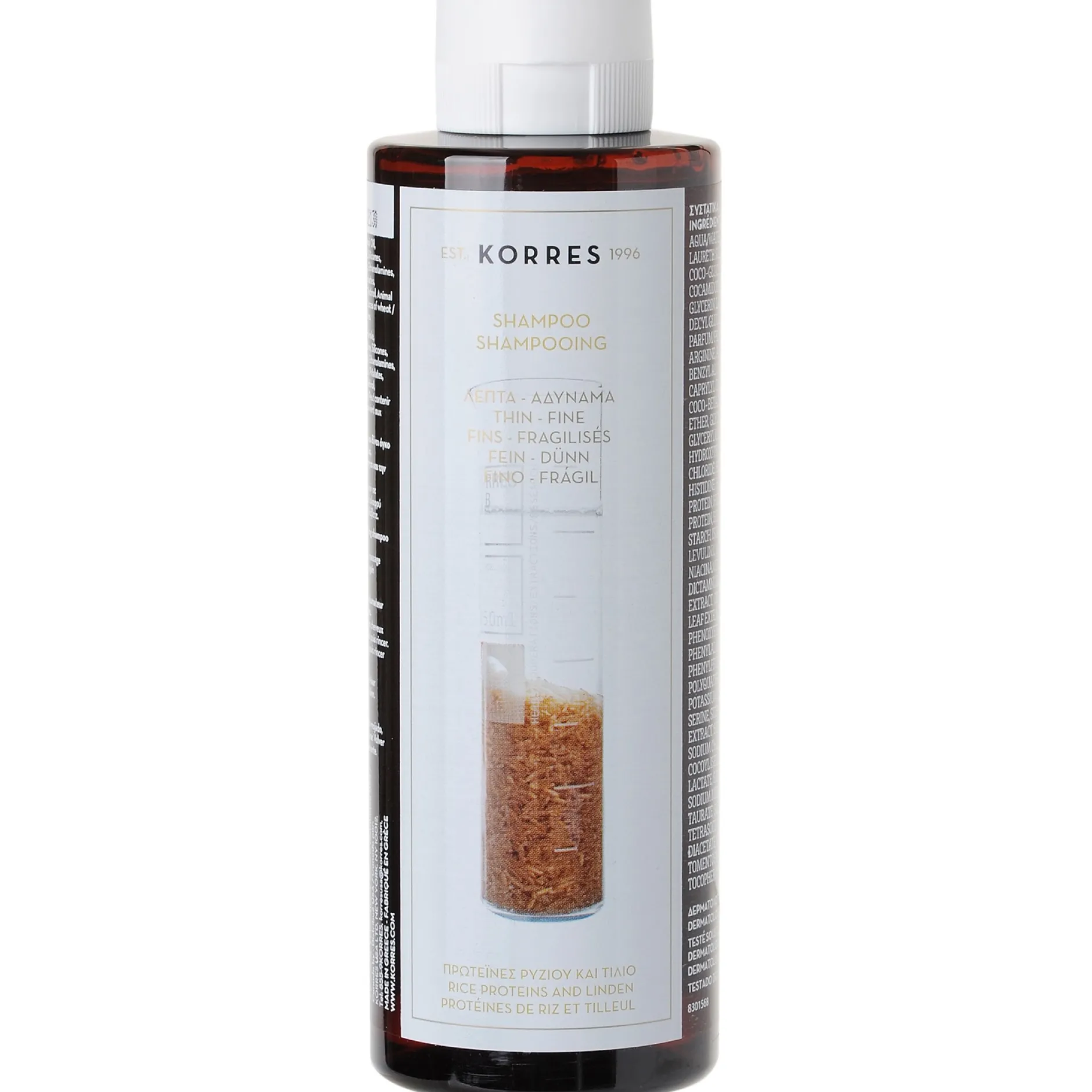 KORRES Haircare Rice Proteins and Linden Shampoo for Thin or Fine Hair 250ml