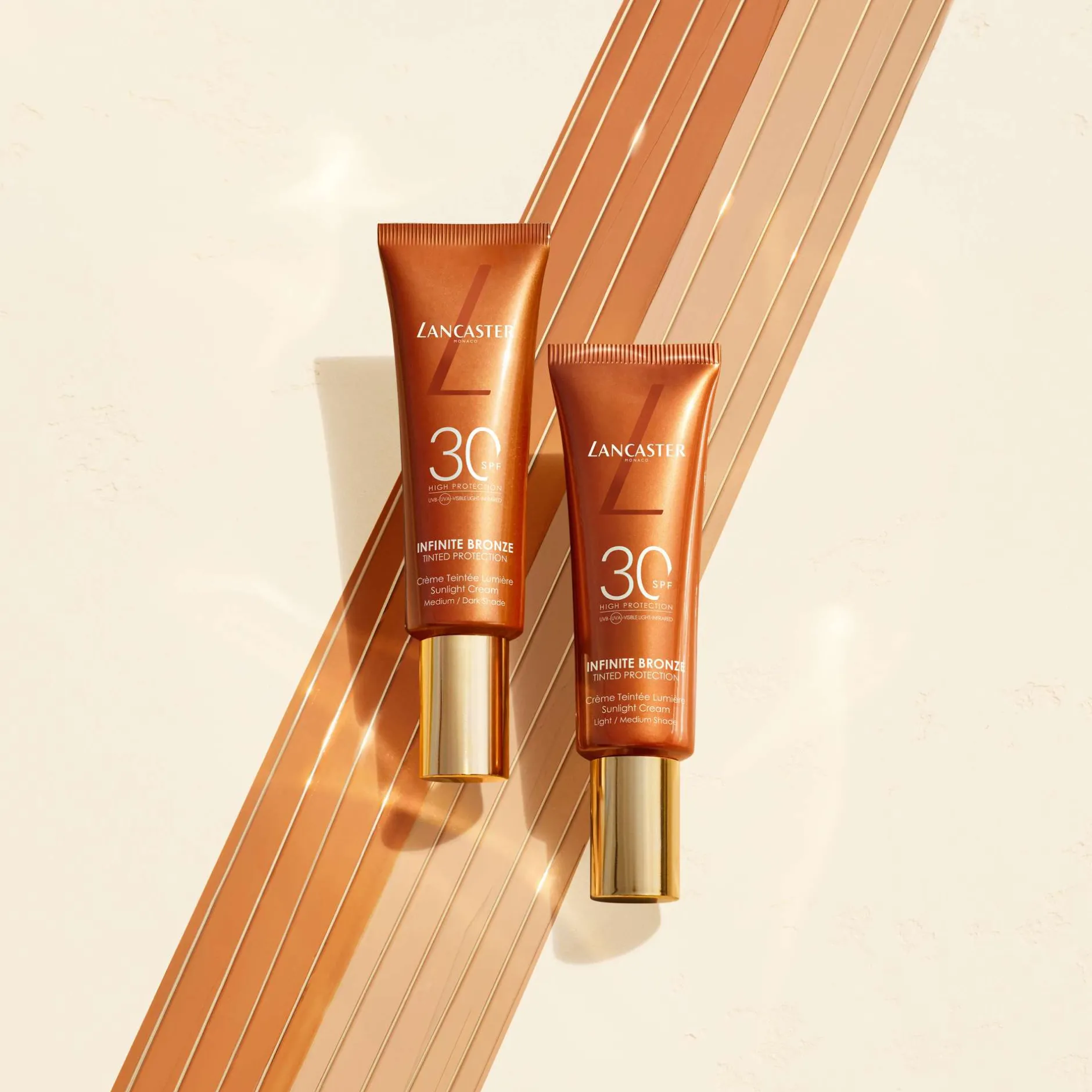 Lancaster Infinite Bronze Tinted Protection Sunlight Cream SPF30 Medium/Dark Shade 50ml Hot