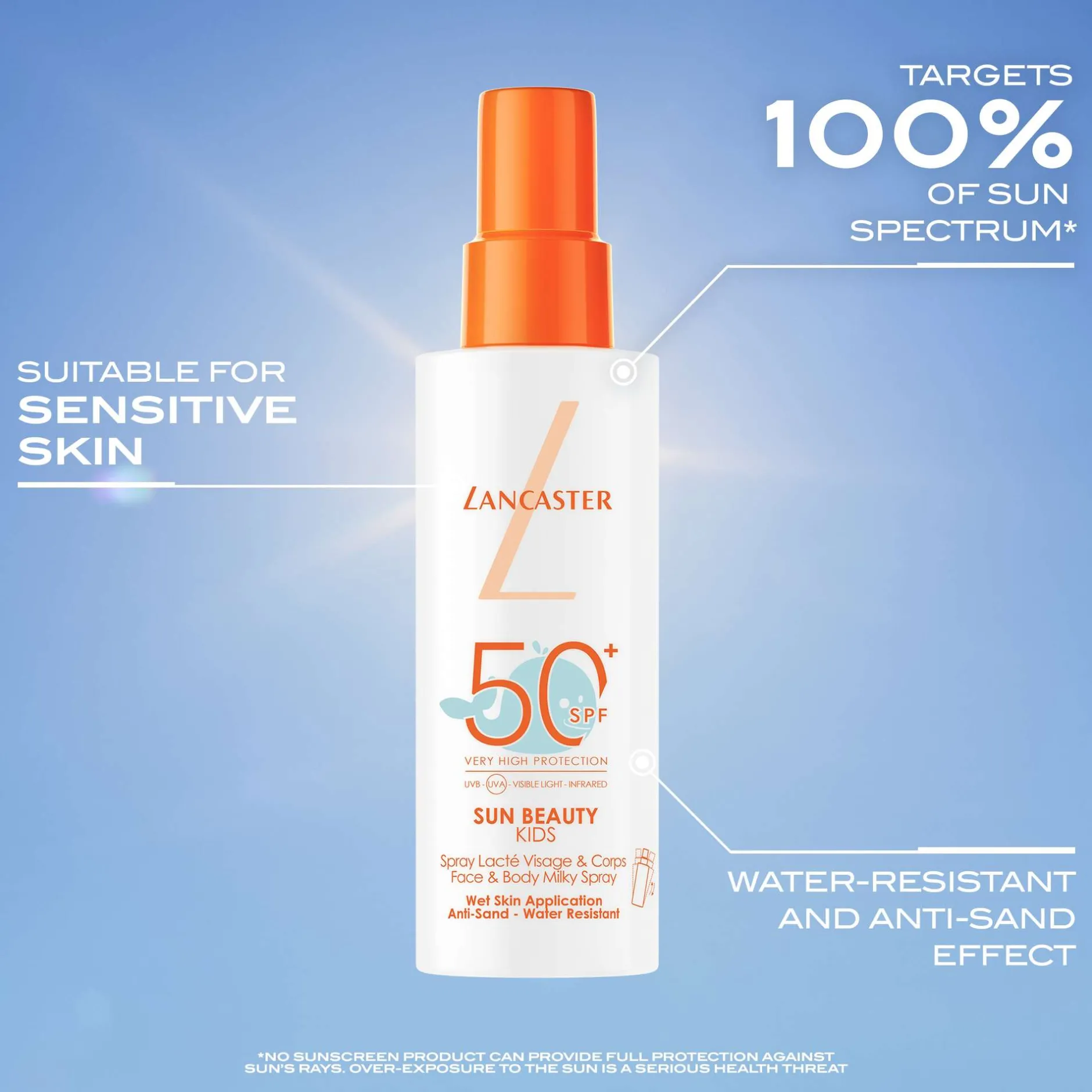 Lancaster Sun For Kids Face & Body Milky Spray SPF50+ 150ml Hot