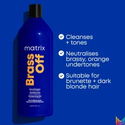 Matrix Total Results Brass Off Shampoo for Lightened Brunette Hair 1000ml New