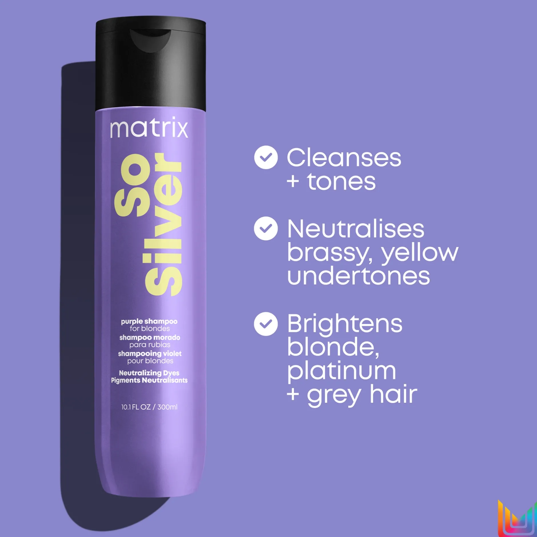Matrix Total Results Color Obsessed So Silver Shampoo to Neutralize Yellow Tone in Blonde Hair 300ml Online