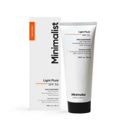 Minimalist Skin Care Light Fluid SPF50 Face Sunscreen 50ml New
