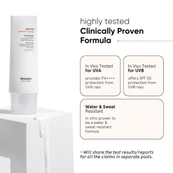 Minimalist Skin Care Light Fluid SPF50 Face Sunscreen 50ml New
