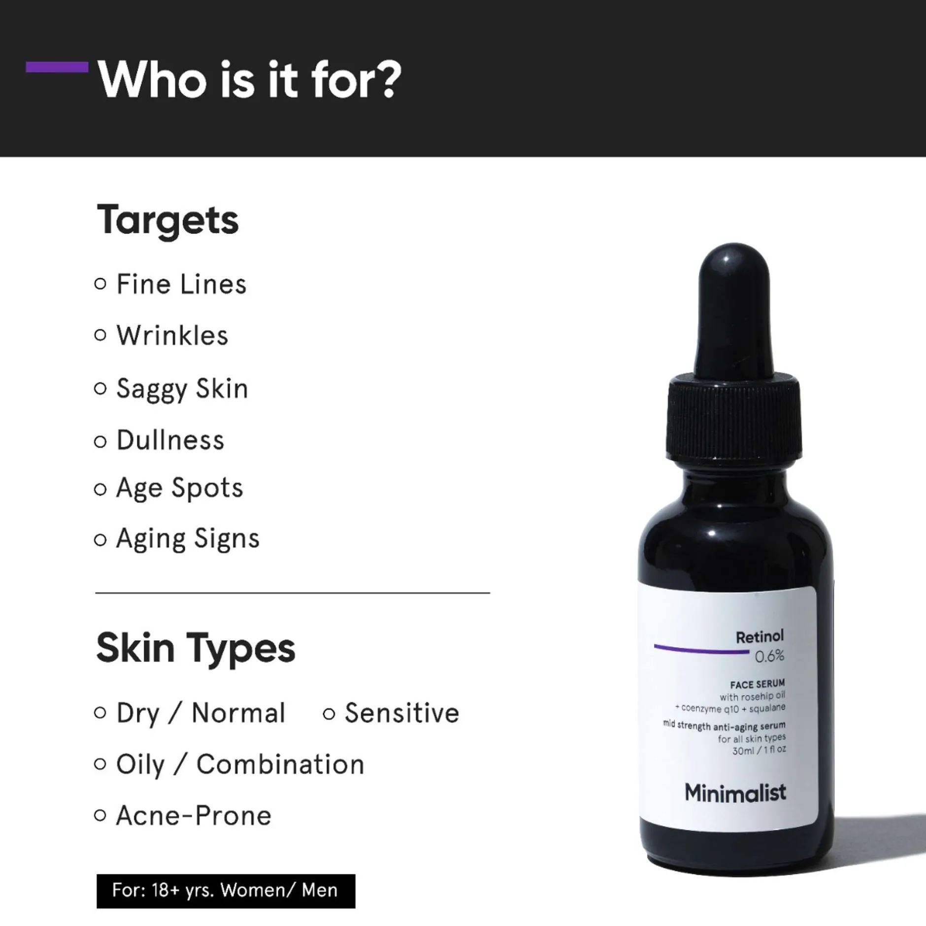 Minimalist Skin Care Retinol 0.6% Face Serum 30ml Discount