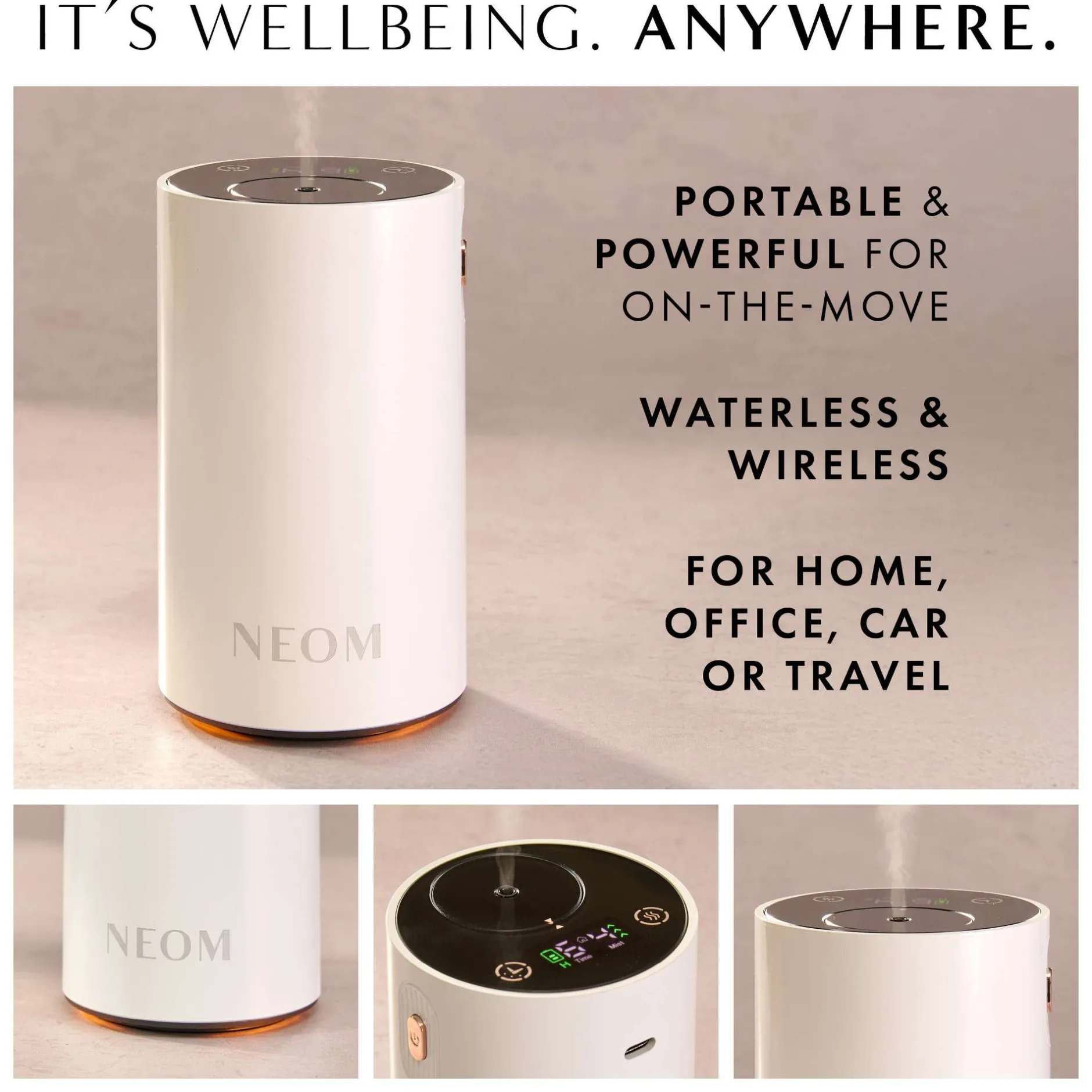 Neom Wellbeing London Pod Mini+ Waterless Essential Oil Diffuser White Online