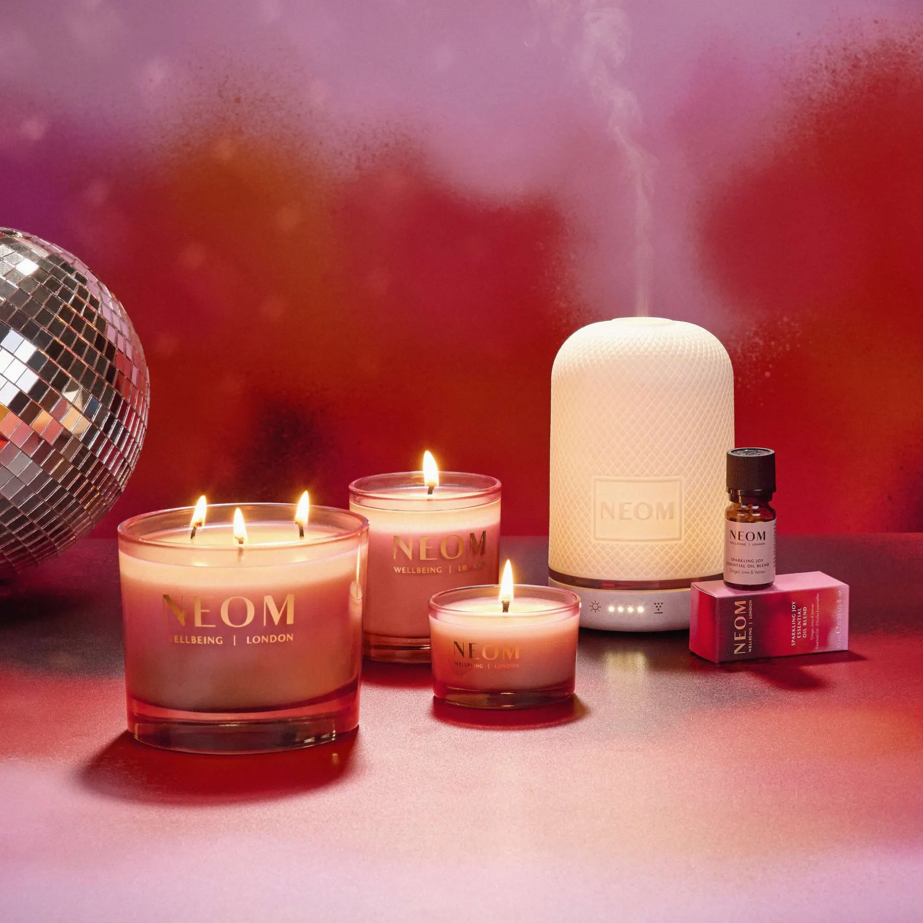 Neom Wellbeing London Sparkling Joy 1 Wick Candle 185g Clearance
