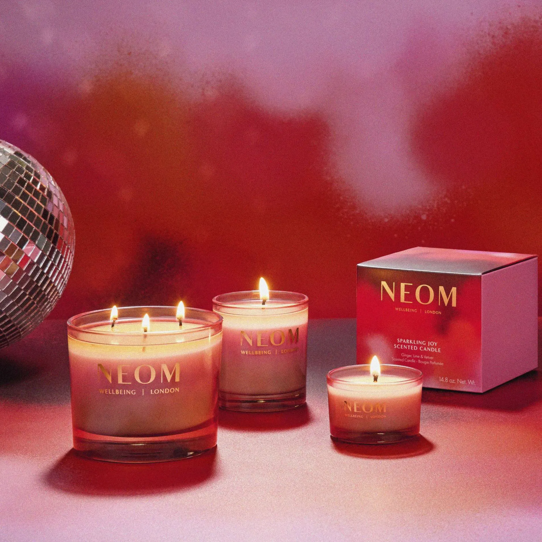 Neom Wellbeing London Sparkling Joy 1 Wick Candle 185g Clearance