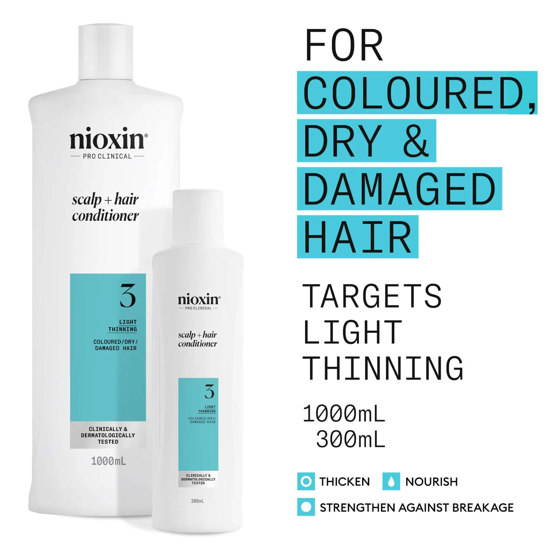 Nioxin Pro Clinical System 3 Conditioner for Coloured Hair with Light Thinning 300ml Discount
