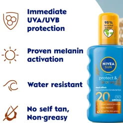 Nivea Sun Care Protect & Bronze SPF20 Spray 200ml Sale