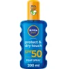 Nivea Sun Care Protect & Dry Touch SPF50+ Invisible Spray 200ml New