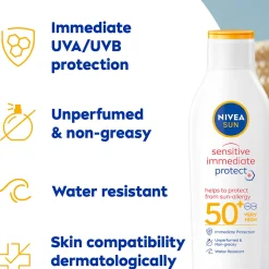 Nivea Sun Care Sensitive Allergy Protect Sun Cream Lotion SPF50+ 200ml New