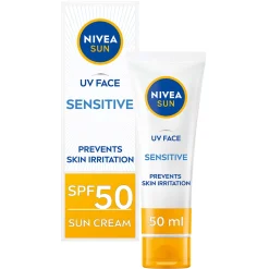 Nivea Sun Care UV Face Sensitive Sun Cream SPF50+ 50ml Best