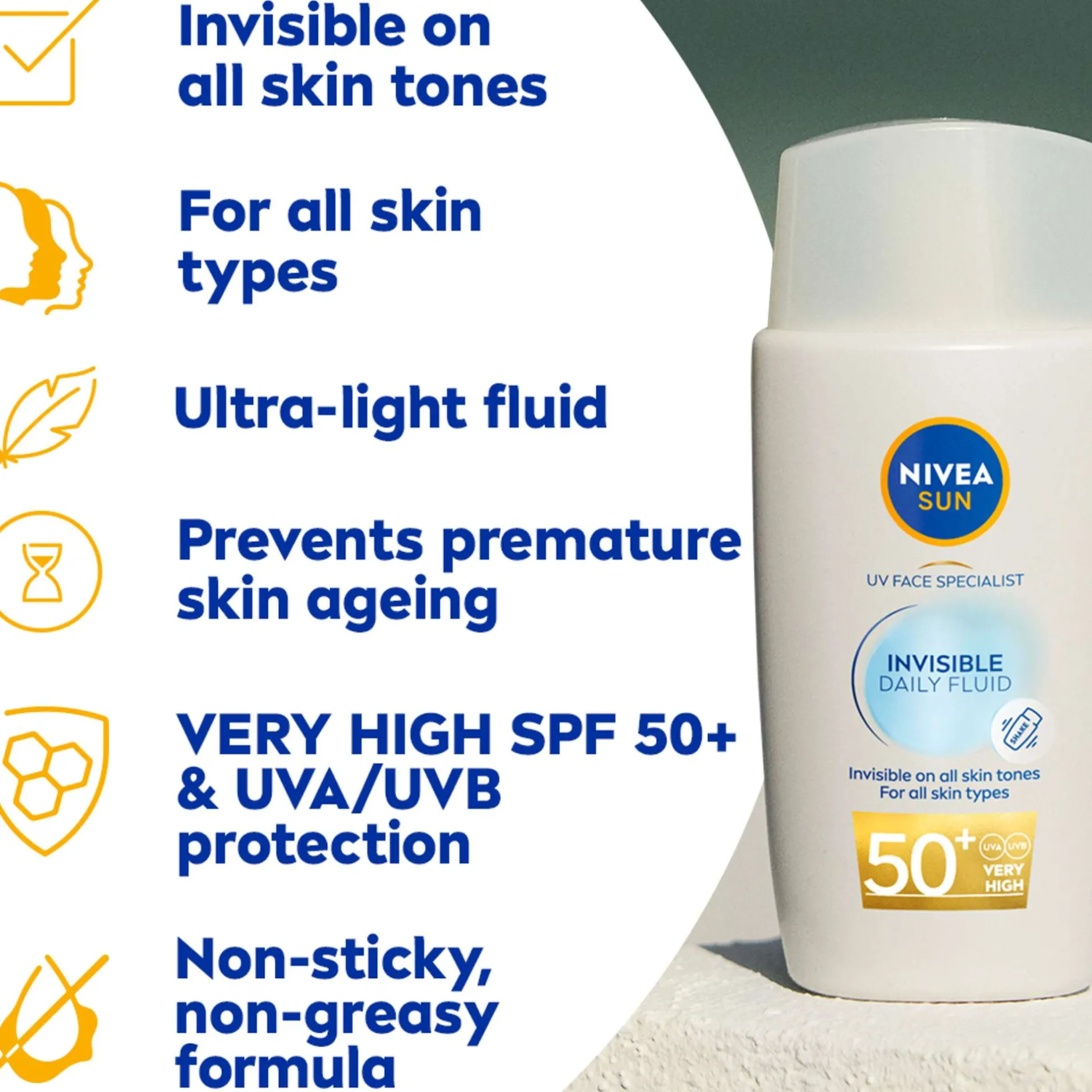 Nivea Sun Care UV Face Specialist Invisible Daily Fluid SPF50+ 40ml Online