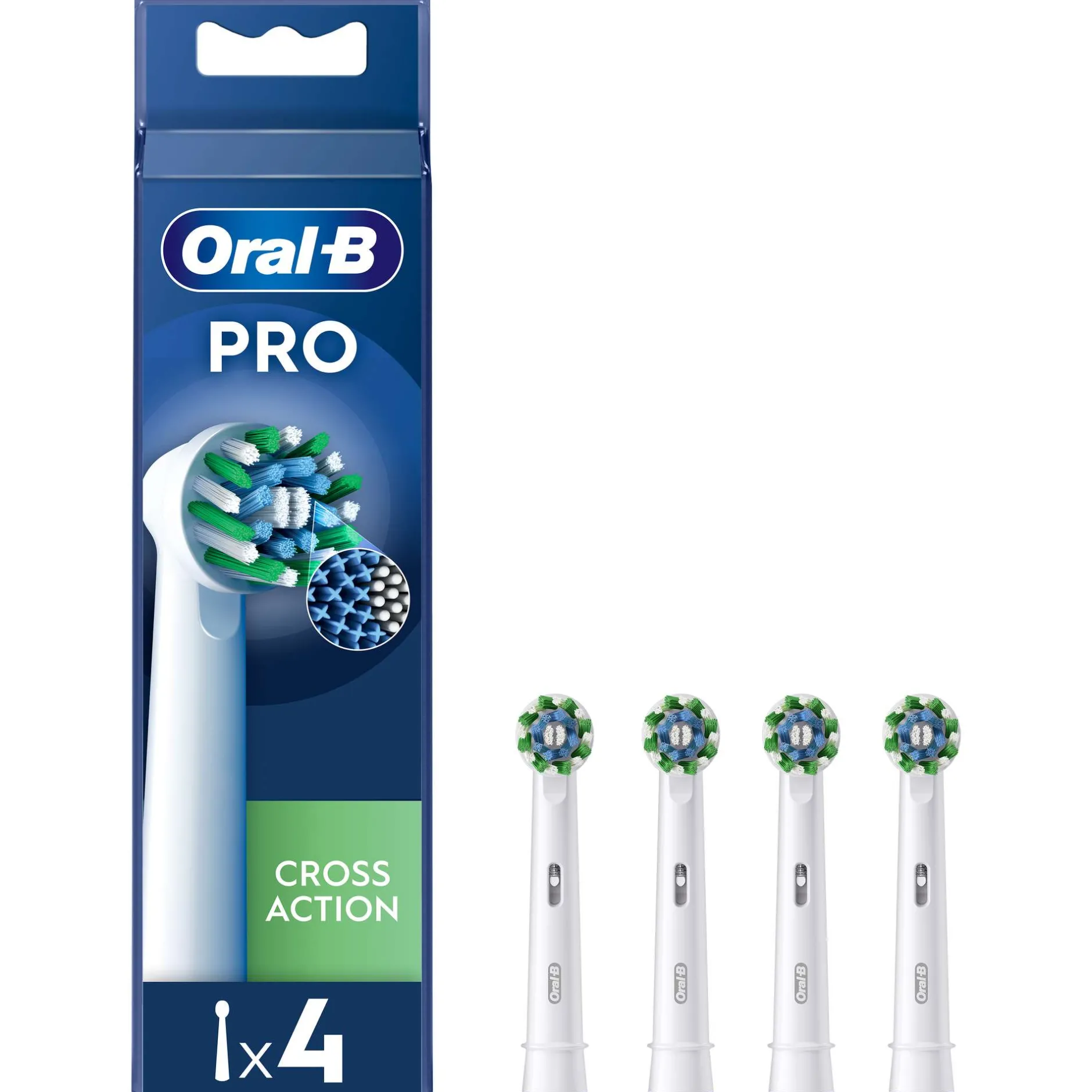 Oral-B Toothbrush Heads Pro Cross Action White Toothbrush Heads 4 Pack Sale