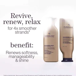 Pureology Nanoworks Gold Conditioner, For Dry Tired Colour-Treated Hair, Restores Shine 266ml