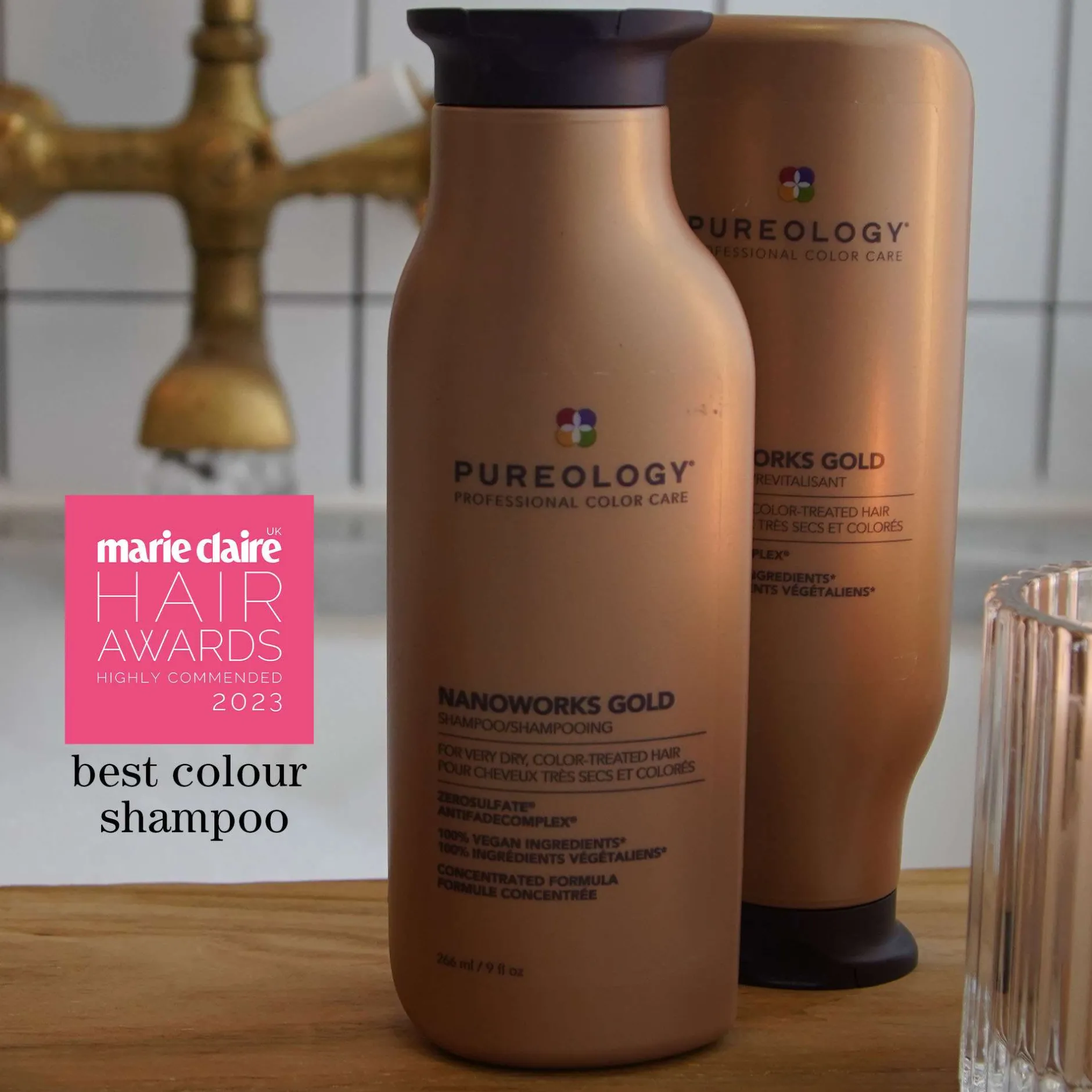 Pureology Nanoworks Gold Conditioner, For Dry Tired Colour-Treated Hair, Restores Shine 266ml