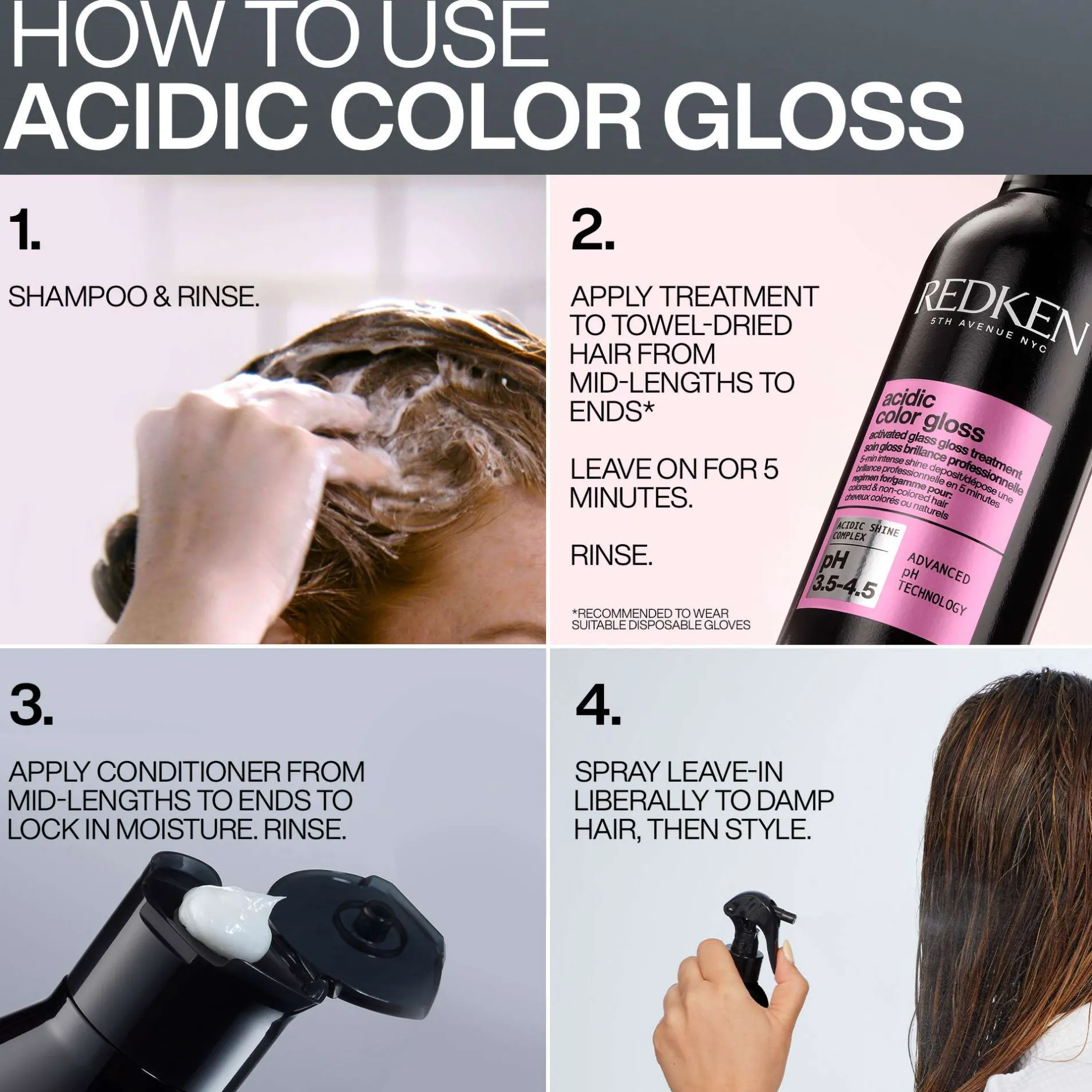 Redken Acidic Color Gloss Activated Glass Gloss Treatment for Glass-Like Shine 237ml