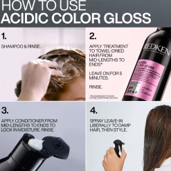 Redken Acidic Color Gloss Heat Protection Leave-In Treatment 230°C Hair Shine Spray 190ml Outlet