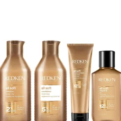 Redken Bundles Set: All Soft Shampoo 300ml, Conditioner 300ml, Heavy Cream 250ml & Argan-6 Oil 111ml Best