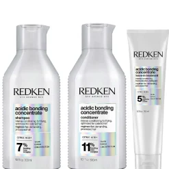 Redken Bundles Trio: Acidic Bonding Concentrate Shampoo 300ml, Conditioner 300ml & Leave-In Treatment 150ml Outlet