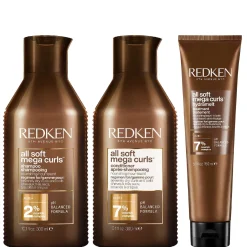 Redken Bundles Trio: All Soft Mega Curls Shampoo 300ml, Conditioner 300ml & Hydramelt Treatment 150ml New