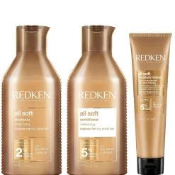 Redken Bundles Trio: All Soft Shampoo 300ml, Conditioner 300ml & Leave-In Treatment 150ml Sale