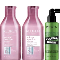 Redken Bundles Trio: Volume Injection Shampoo 300ml, Volume Injection Conditioner 300ml & Styling Volume Boost 250ml