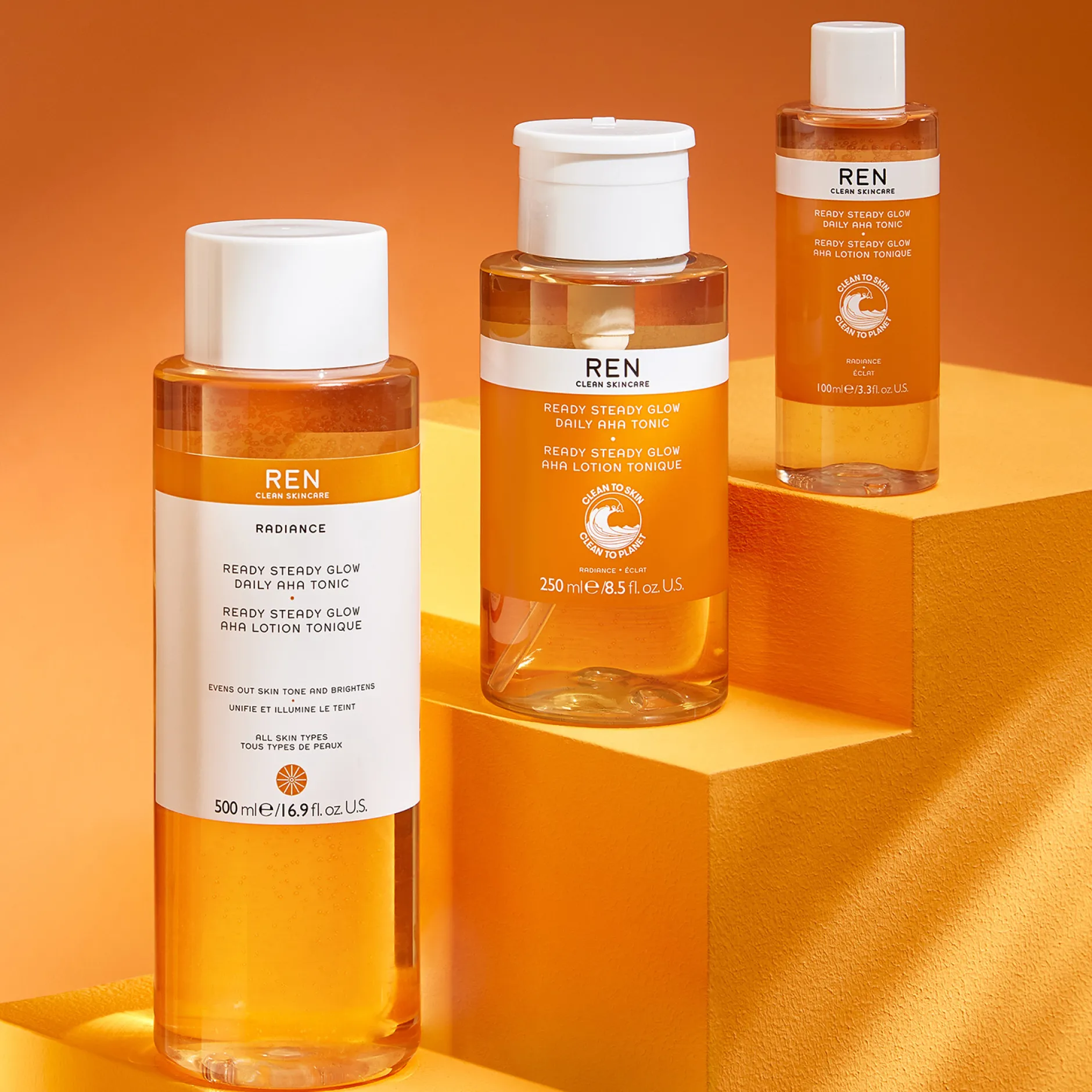 REN Clean Skincare Face Ready Steady Glow Daily AHA Tonic 250ml / 8.5 fl.oz. Discount