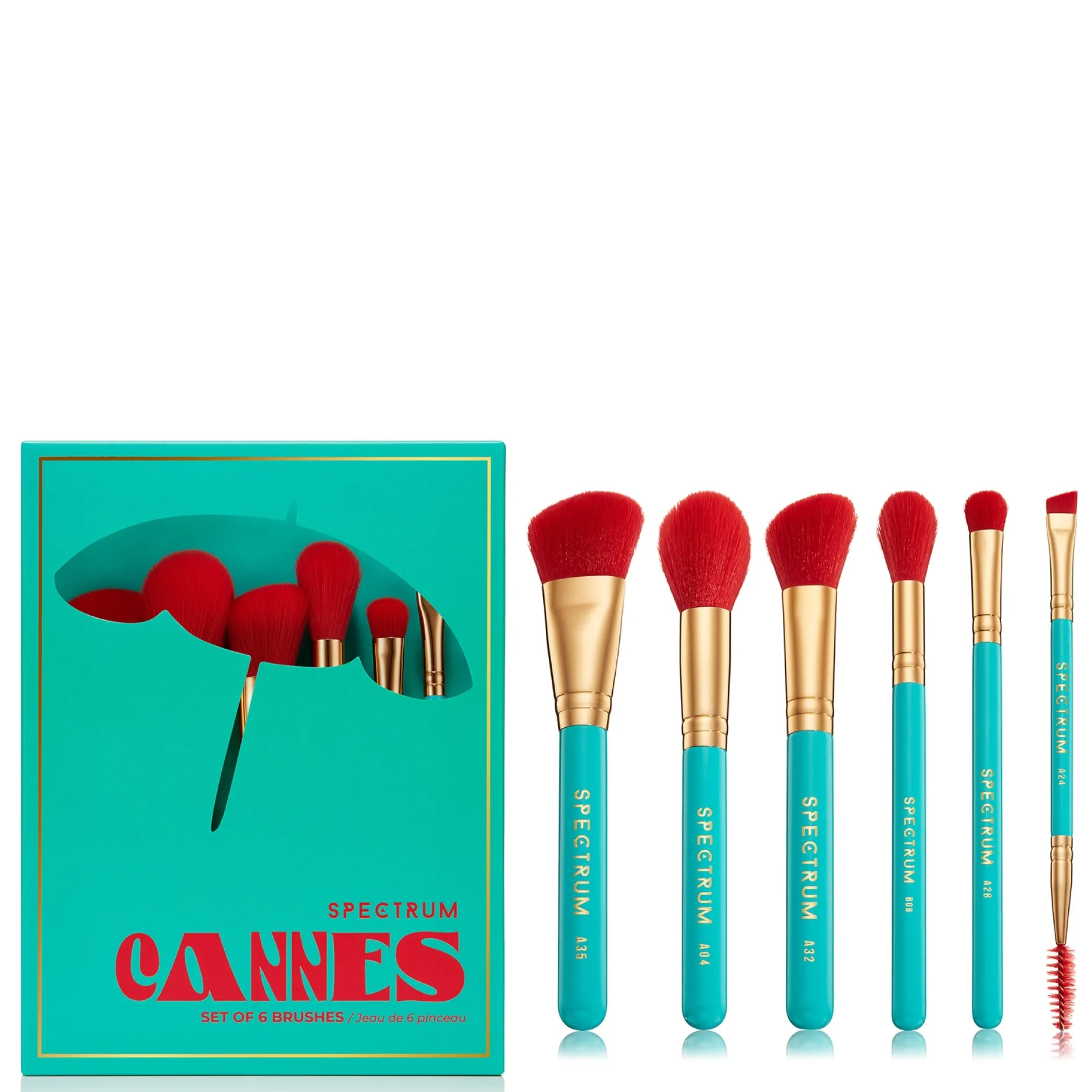 Spectrum Travel Books Cannes 6 Piece Makeup Brush Set Hot