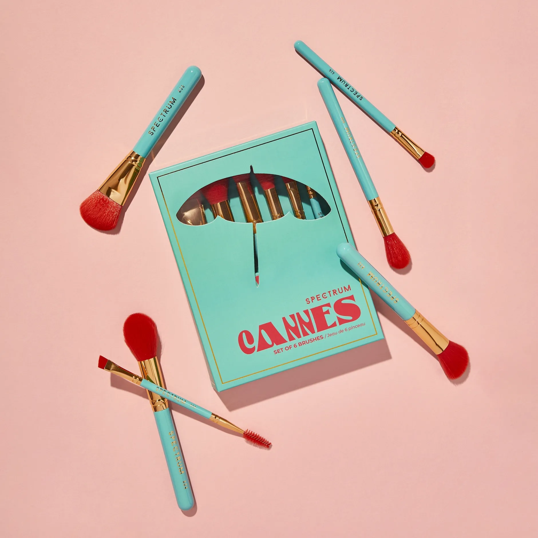 Spectrum Travel Books Cannes 6 Piece Makeup Brush Set Hot