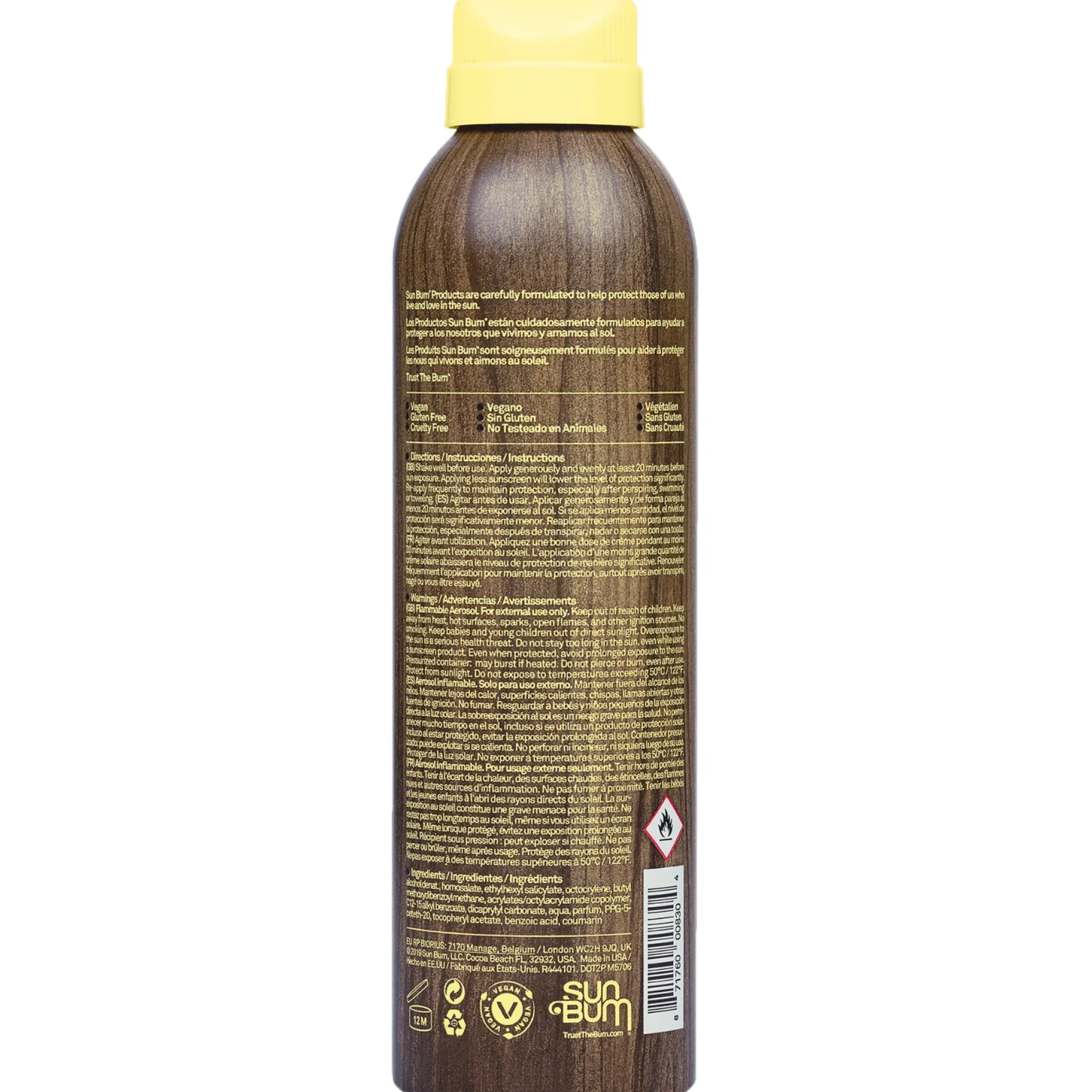 Sun Bum Sun Care Original SPF30 Sunscreen Spray 200ml Hot