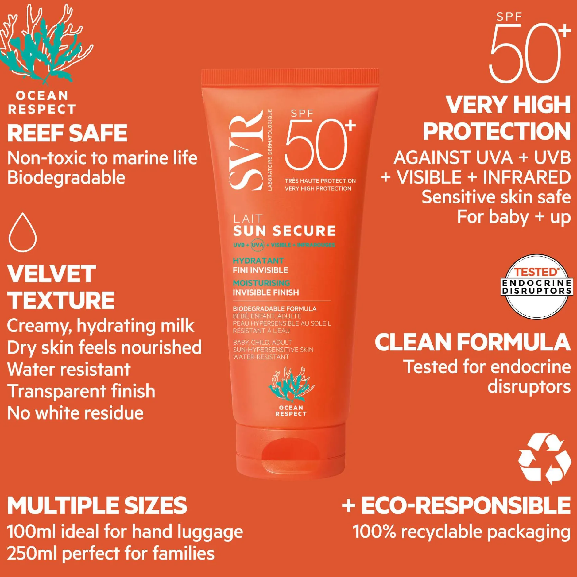 SVR Sun Secure SPF50+ Moisturising Invisible Finish 100ml Sale