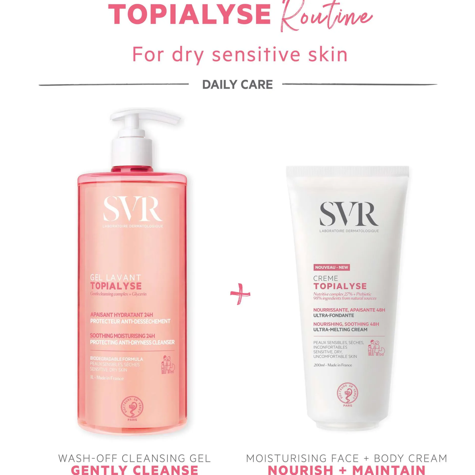 SVR Topialyse 48H Soothing Nourishing Cream for Dry Skin 200ml Hot